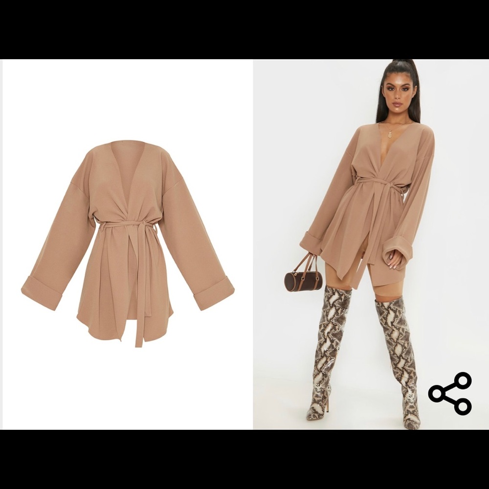 NWT Belted Oversized Sleeve Blazer
